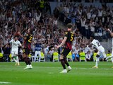 Vinícius Júnior, del Real Madrid, celebra su gol ante el Manchester City en la Champions League.