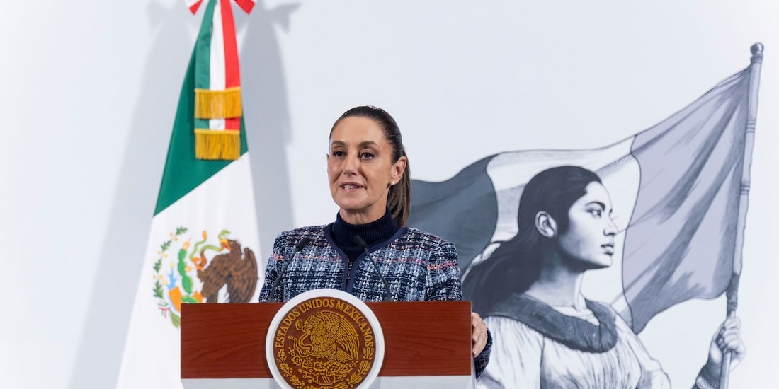 La Presidenta de México este jueves en Palacio Nacional.