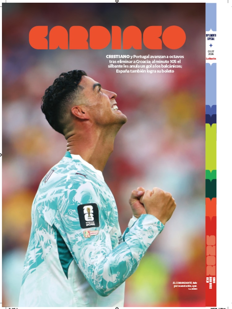 CRISTIANO y Portugal avanzan a octavos
tras eliminar a Croacia; al minuto 105 el
silbante les anula un gol a los balcánicos;
España también logra su boleto