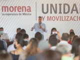 Raúl Morón durante un evento de Morena.