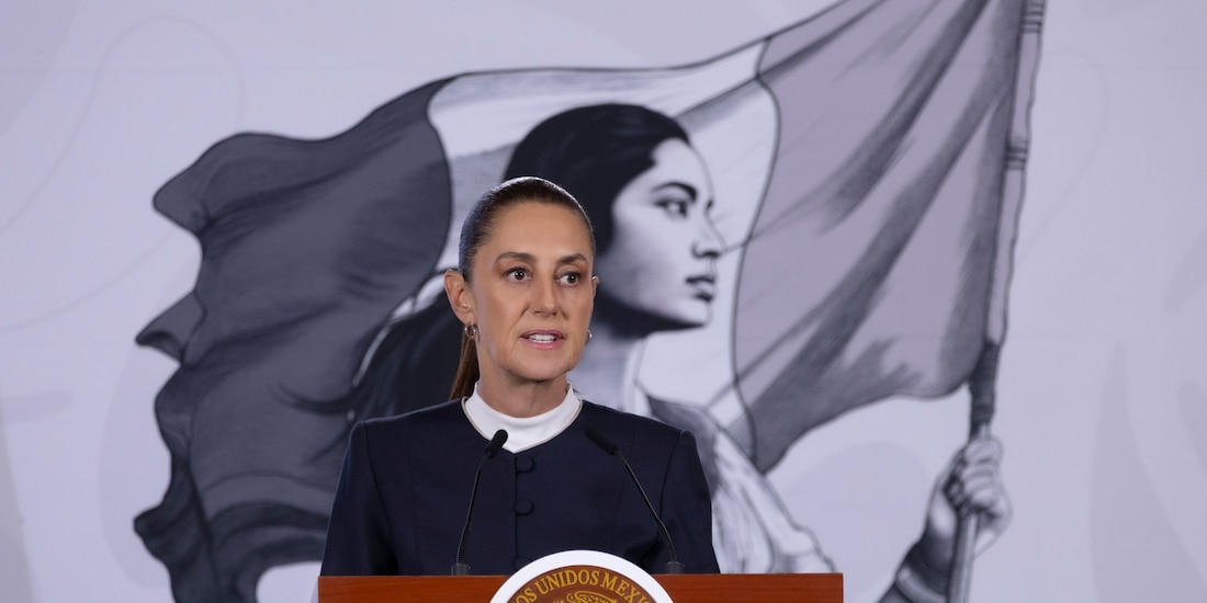 Claudia Sheinbaum este jueves en Palacio nacional.