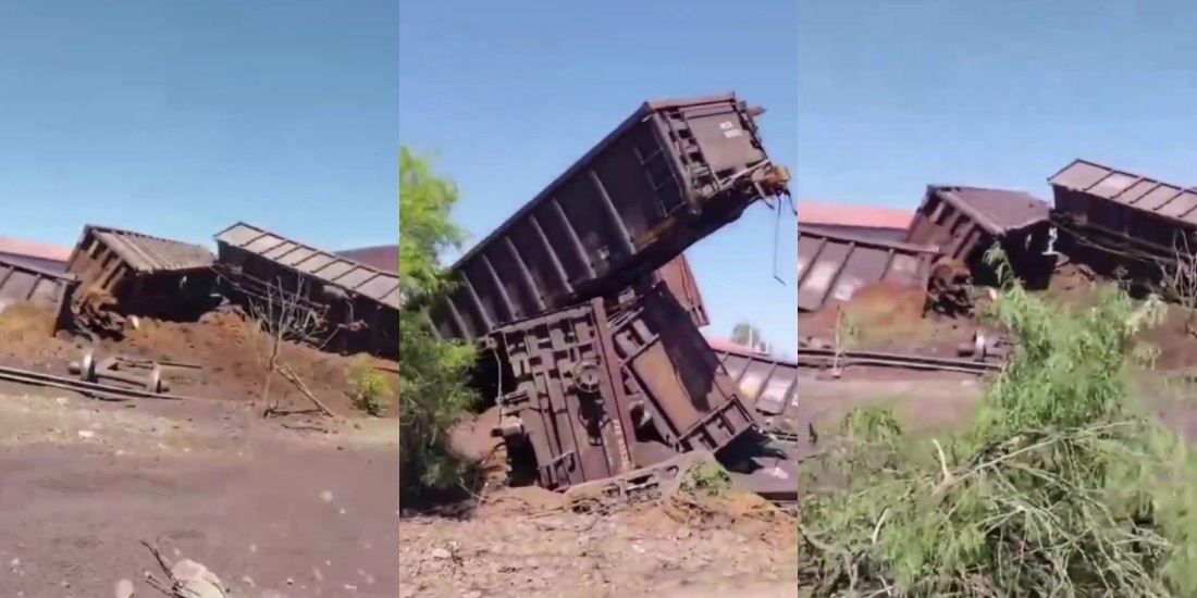 Descarrila tren en Aguascalientes y se reporta al menos 1 migrante muerto.