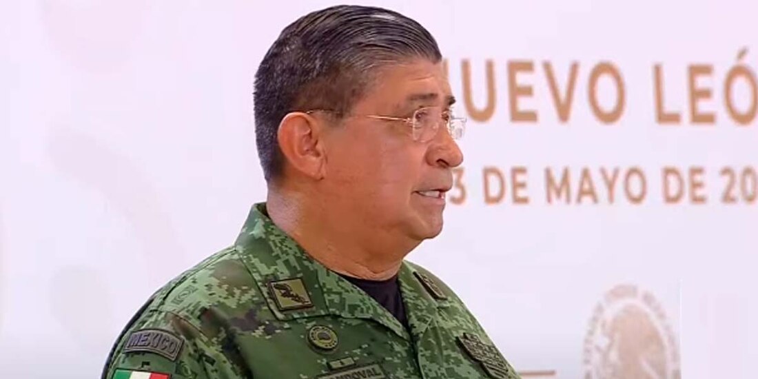 Luis Cresencio Sandoval en la conferencia matutina de AMLO desde Nuevo León