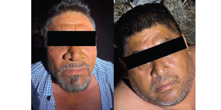 LOS DOS DETENIDOS ayer, tras el operativo federal en Morelos