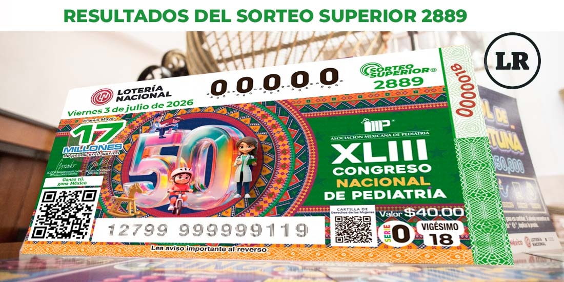 Resultados del Sorteo Superior 2889 del 3 de julio del 2026.