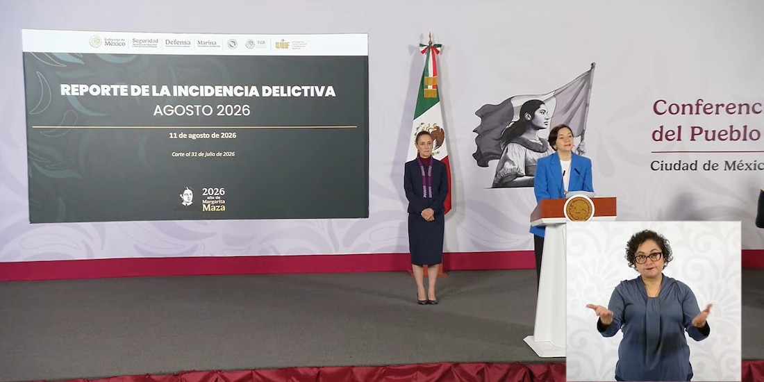 Marcela Figueroa, titular del SESNSP, presentó las cifras sobre homicidio doloso y delitos de alto impacto.