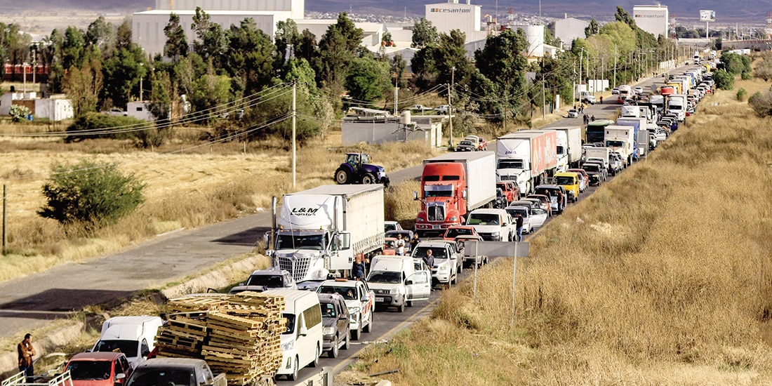 Productores de Zacatecas bloquearon los accesos al estado, el 3 de diciembre del 2025.