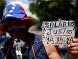 Protesta por el día del trabajo en Venezuela.
