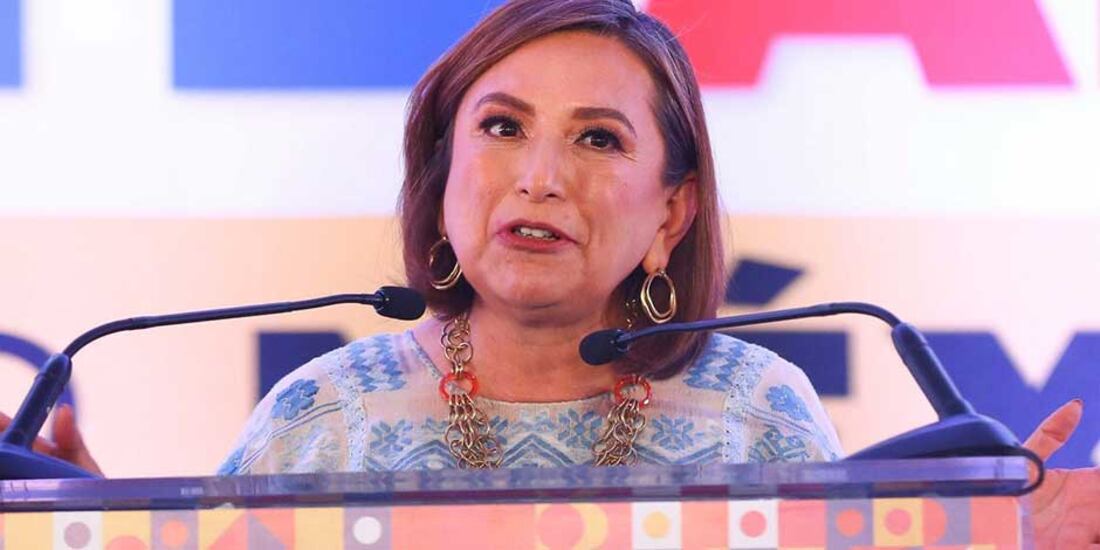Xóchitl Gálvez durante un foro regional del Frente Amplio por México.