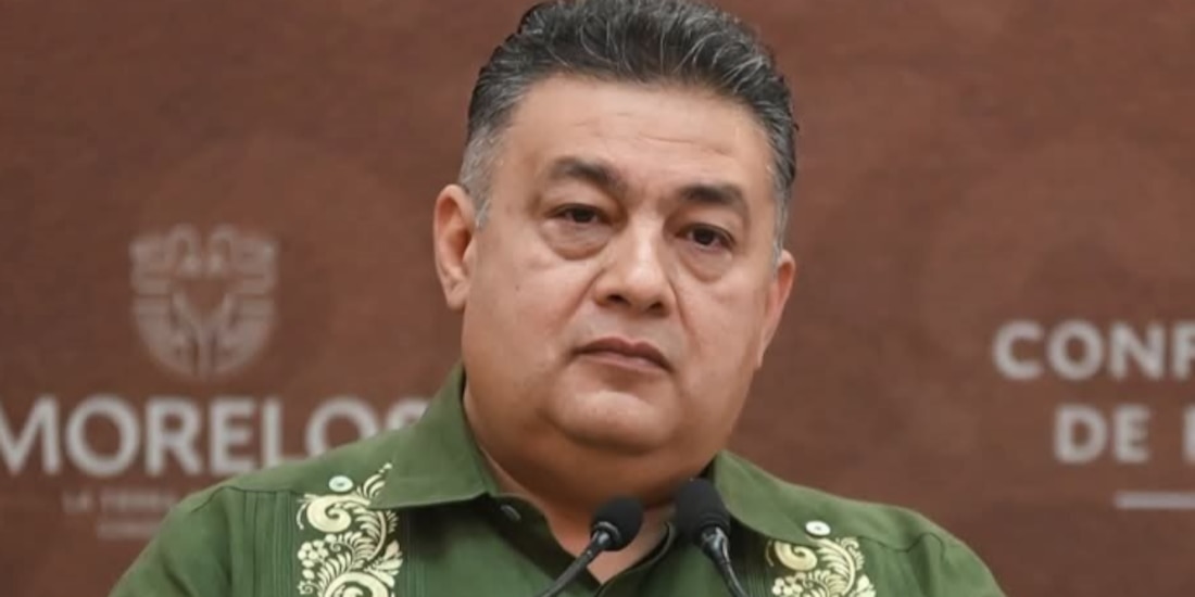 El titular de Seguridad y Protección Ciudadana de Morelos, Miguel Ángel Urrutia, en conferencia de prensa, ayer.