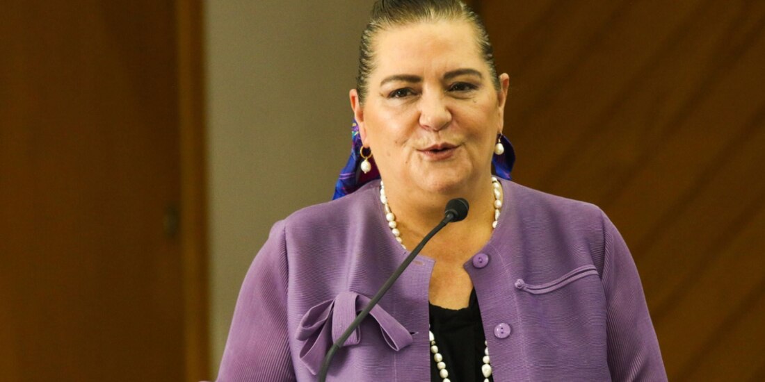 Guadalupe Taddei, presidenta del INE, el pasado 9 de mayo, en conferencia de prensa.
