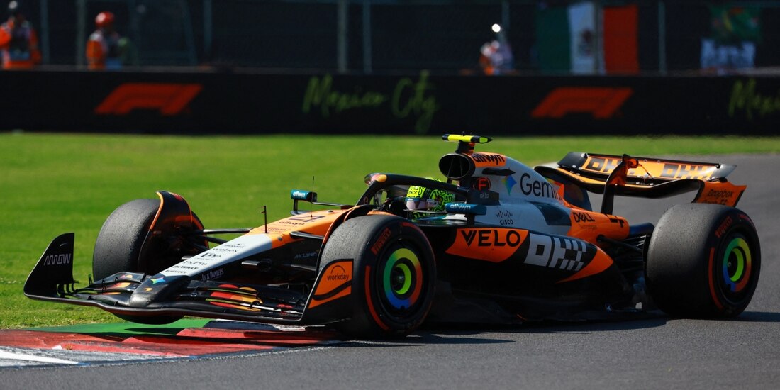El McLaren de Lando Norris en el Gran Premio de México de la F1 2025.