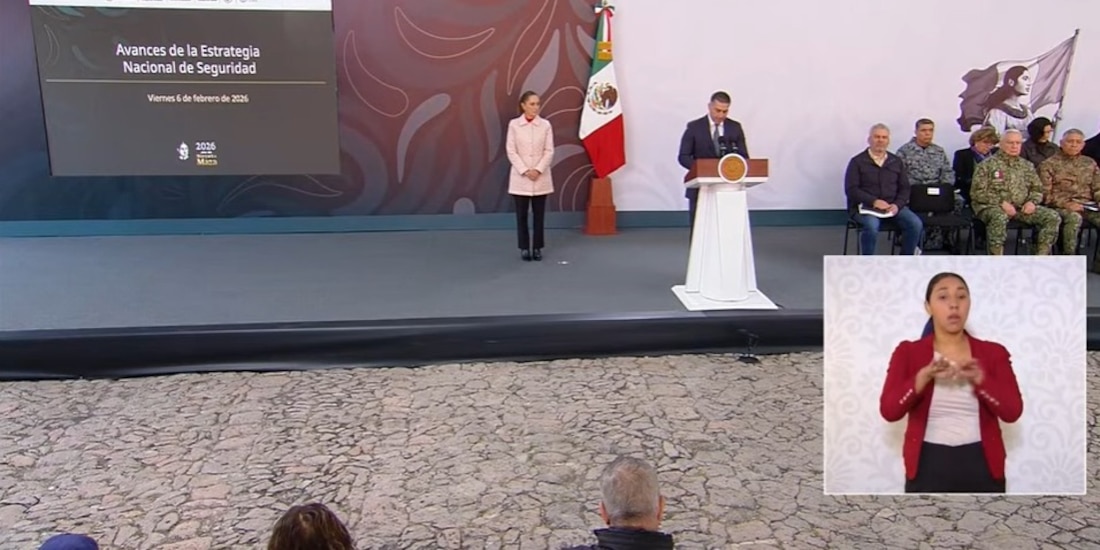 Omar García Harfuch, titular de la SSPC, en la conferencia de este viernes.