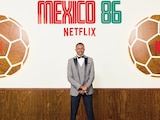 El actor Faustin Pierre, durante la alfombra roja de México 86.