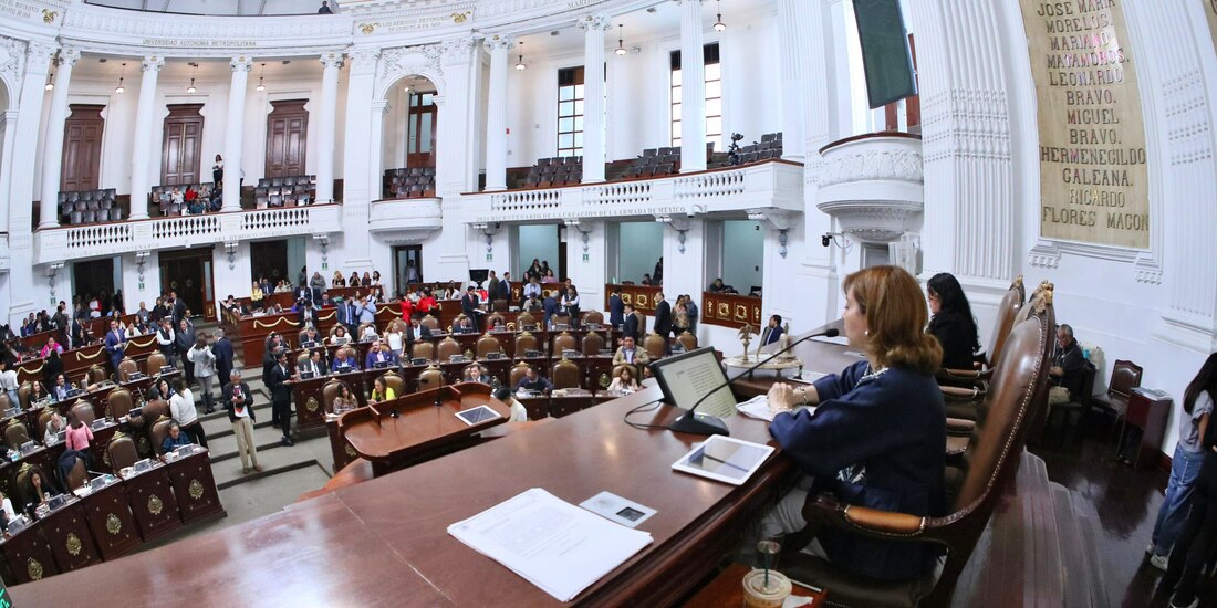 La diputada Gabriela Salido al dirigir la sesión permanente del Congreso, ayer.