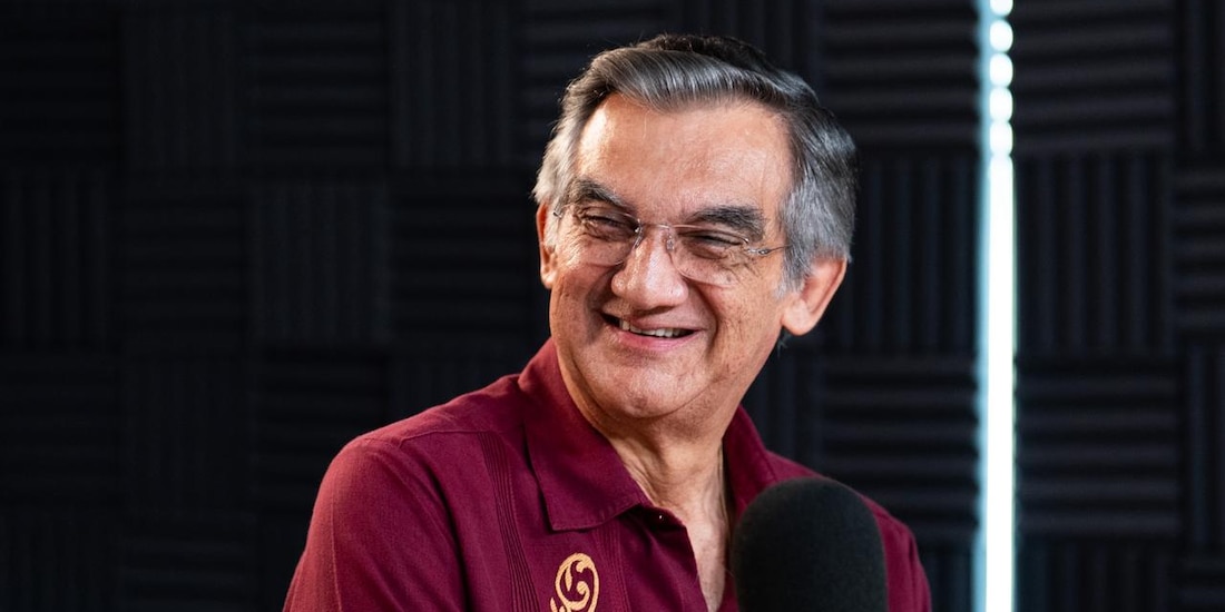 Américo Villarreal, gobernador de Tamaulipas, durante el programa "Diálogos con Américo".