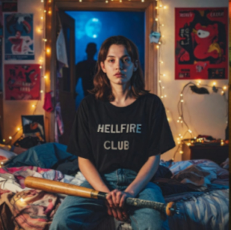 Foto estilo Stranger Things en una habitación