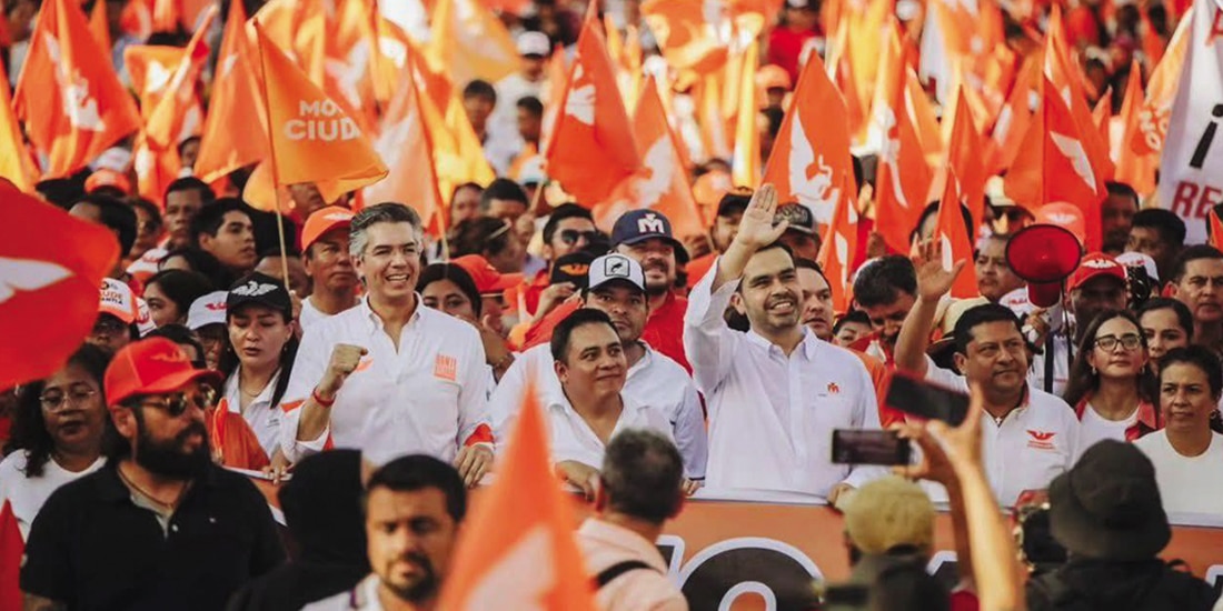 Emilio Olvera y Jorge Álvarez, el 2 de agosto, durante una manifestación.
