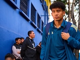 Isaías Violante en la llegada al Estadio Ciudad de los Deportes.