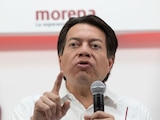 CIUDAD DE MÉXICO, 18ABRIL2023.- Mario Delgado, dirigente nacional del Morena, y Horacio Duarte, coordinador de la campaña de Delfina Gómez quien esta compitiendo por la gubernatura del Estado de México, ofrecieron conferencia de prensa en la cual denunciaron guerra sucia por parte de la candidata priista en el Edomex y de la posible resolución del TEPJF para invalidar la dirigencia de Morena.
FOTO: MOISÉS PABLO/CUARTOSCURO.COM