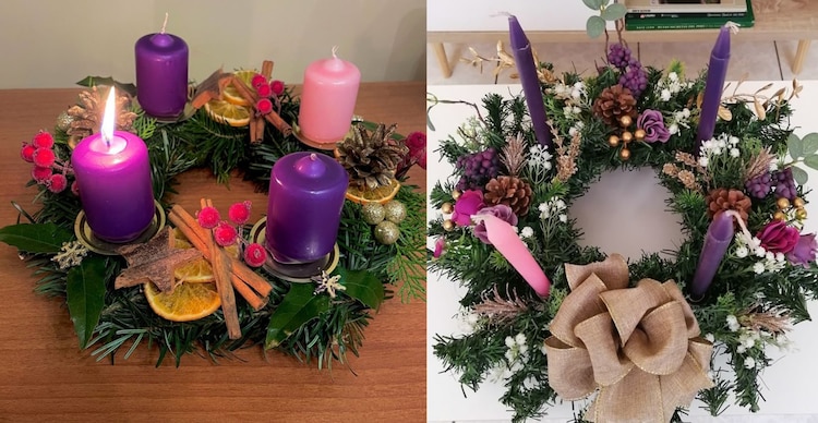 Ejemplos de corona de adviento