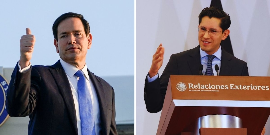 Roberto Velasco, secretario de Relaciones Exteriores (der.), busca reunión con Marco Rubio, secretario de Estado de EU (izq.).