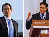 Roberto Velasco, secretario de Relaciones Exteriores (der.), busca reunión con Marco Rubio, secretario de Estado de EU (izq.).