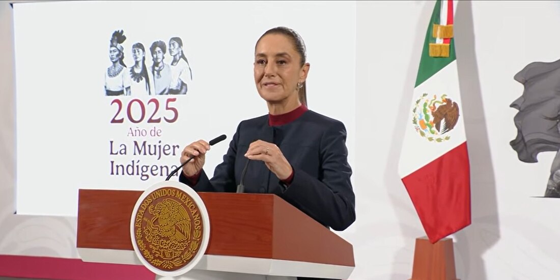 Claudia Sheinbaum este jueves en Palacio Nacional.