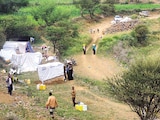 Un campamento improvisado para desplazados yemeníes en Taiz, ayer.
