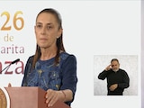 Claudia Sheinbaum, Presidenta de México, este jueves en Palacio Nacional en la Mañanera del Pueblo.