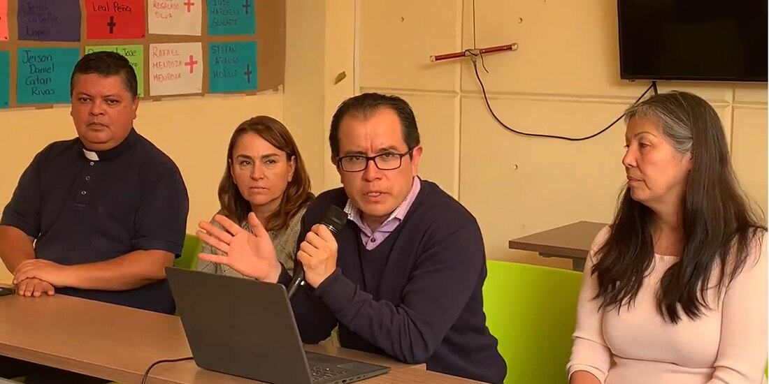 Integrantes del Consejo Ciudadano del INM en rueda de prensa, ayer, sobre el incendio en un centro de detención.