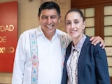 Salomón Jara, gobernador de Oaxaca, en reunión con Claudia Sheinbaum, jefa de Gobierno.