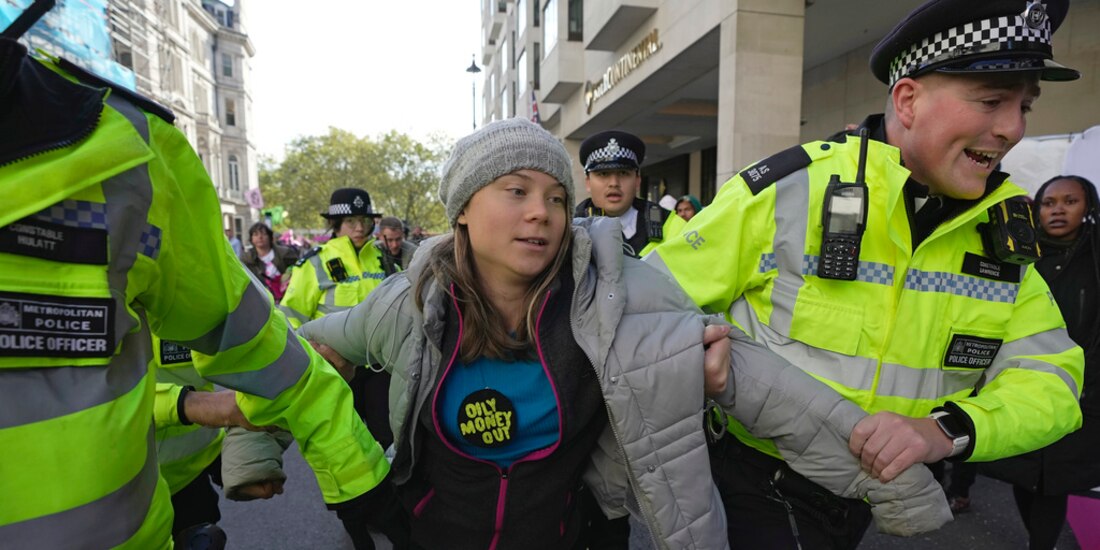 Detienen a Greta Thunberg en Londres.