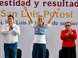 La titular del Ejecutivo federal, Claudia Sheinbaum Pardo, congregó a miles de ciudadanos en el recinto de la Arena Potosí.