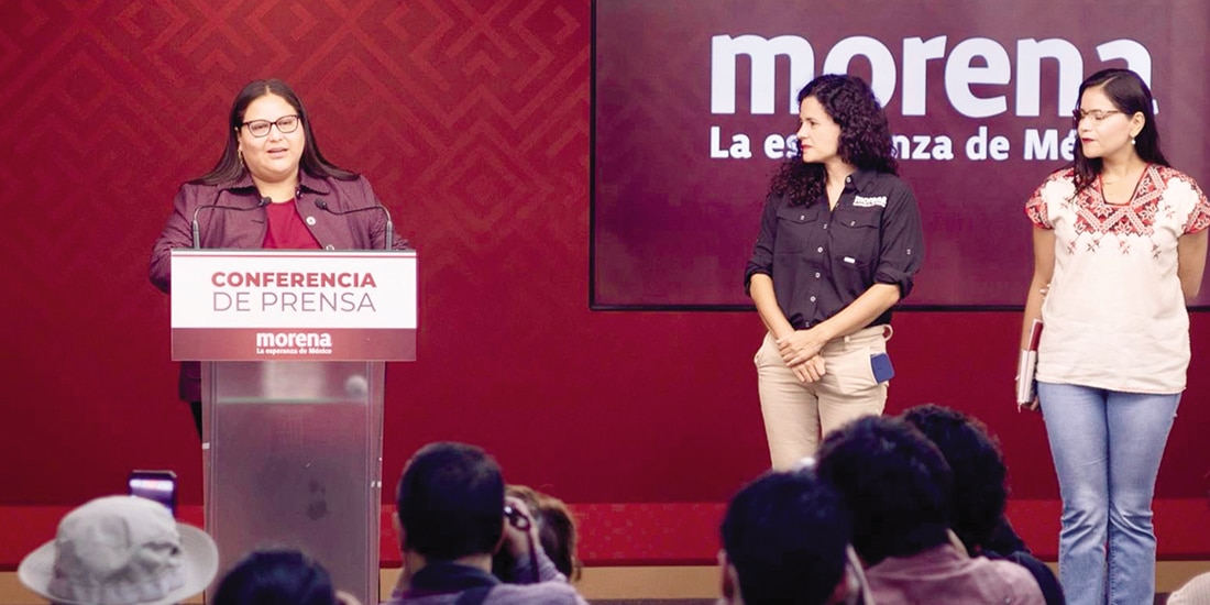 Citlalli Hernández, Luisa Alcalde y Carolina Rangel, ayer.