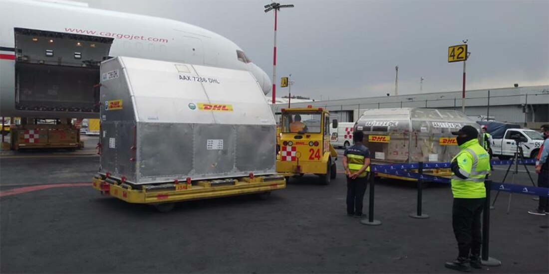 Con este cargamento, México ha recibido 15 millones 163 mil 420 dosis de vacunas contra COVID-19 de cinco farmacéuticas.