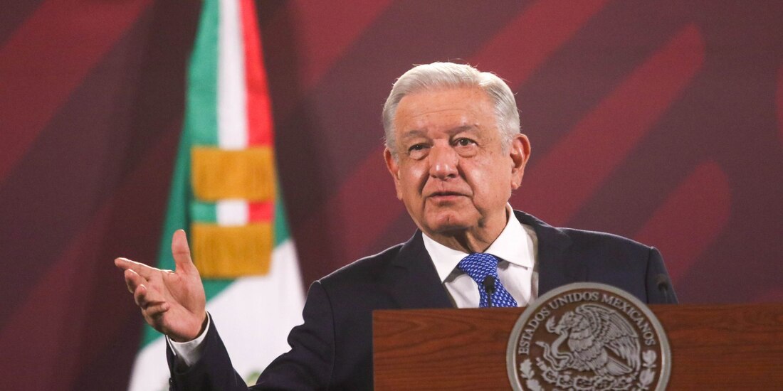 Presidente López Obrador, en conferencia matutina desde Palacio Nacional.