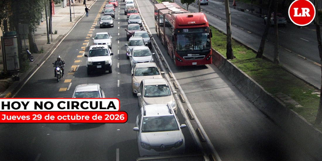 Te compartimos en La Razón cómo aplica el Hoy No Circula este jueves 29 de octubre de 2026.