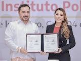 El titular del IPN, Arturo Reyes, y la gobernadora Evelyn Salgado, ayer.