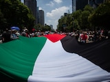 Marcha en favor de la causa palestina en la Ciudad de México.