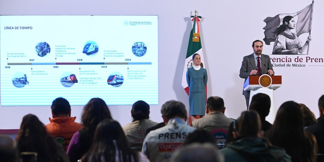 La Presidenta y Andrés Lajous anunciaron la estrategia ferroviaria en octubre pasado.