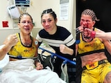 Irene Aldana y Karol Rosa tras su pelea en UFC 296