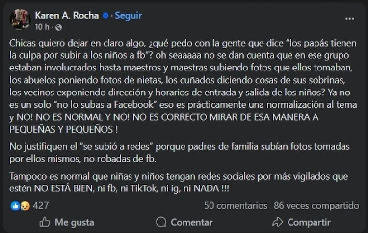 Activista denunció el grupo de Facebook La Princesa de Papá