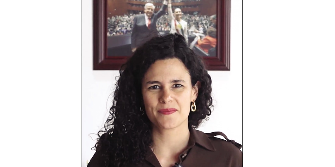 La presidenta nacional de Morena, Luisa María Alcalde, ayer, en un videomensaje.