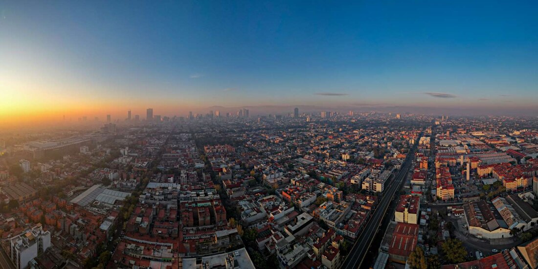 Ciudad de México, durante el primer amanecer del 2023.
