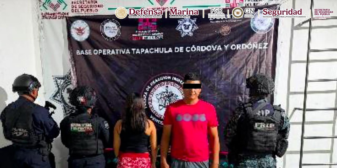 Autoridades federales y estatales detuvieron a ocho presuntos integrantes de grupos delictivos durante cinco operativos en Chiapas.