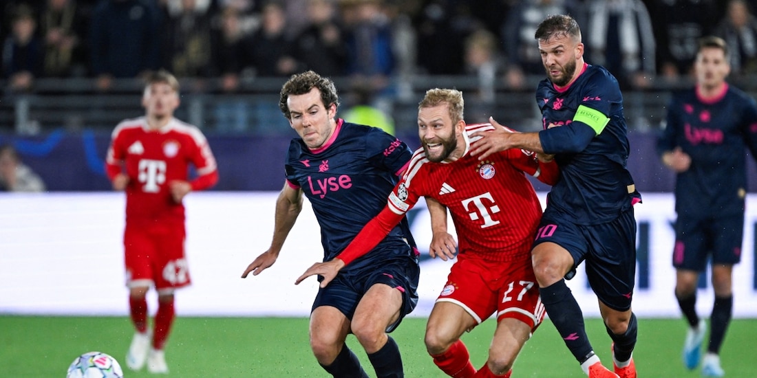Una acción del Bayern Munich vs Viking Stavanger en la Champions League