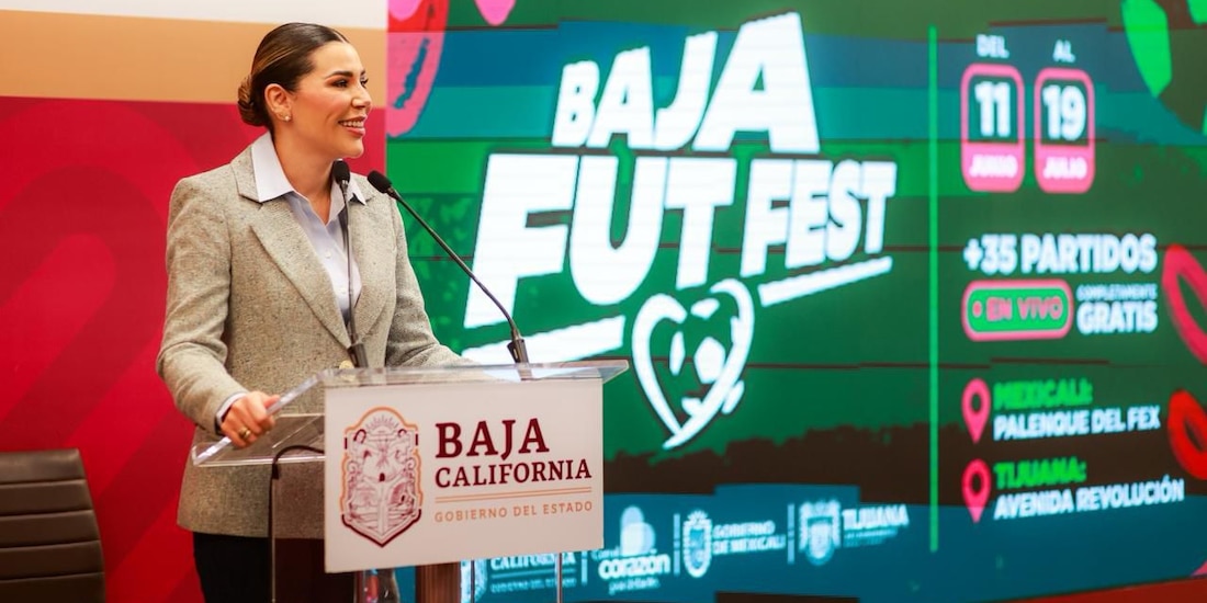 Gobernadora Marina del Pilar presenta el "Baja Fut Fest".