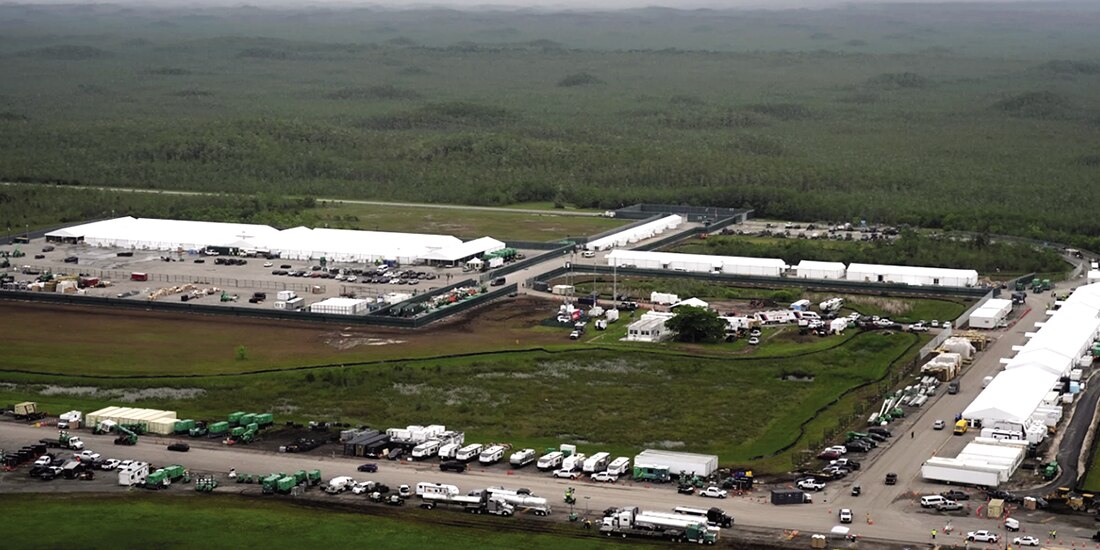 Vista aérea de Alligator Alcatraz, en Florida, el pasado 4 de julio.