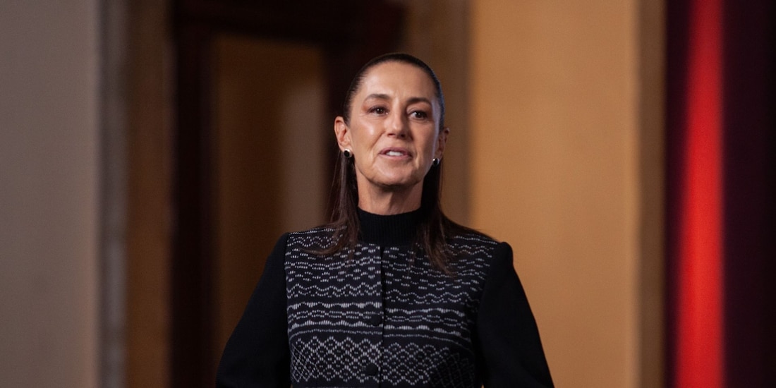 Claudia Sheinbaum Pardo, presidenta de México durante conferencia de prensa en Palacio Nacional